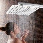 China 304 Stainless Steel Rain Shower Head 8 / 10 / 12 Inch Size With Chrome Surface Treatment supplier