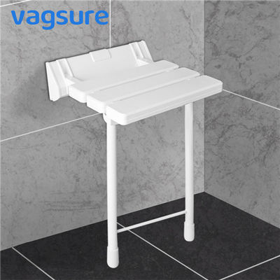 China Eldly Waterproof Folding Shower Seat With Legs Max Load 130kg White Color supplier