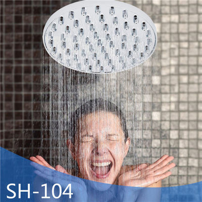 China Water Saving Overhead Rainfall Shower Head / 5 Inch Shower Head Sliver Color supplier