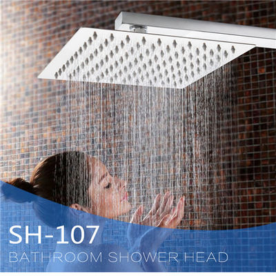 China Ultra Thin Stainless Steel Shower Head , Square Rainfall Shower Head Angle Adjustable supplier