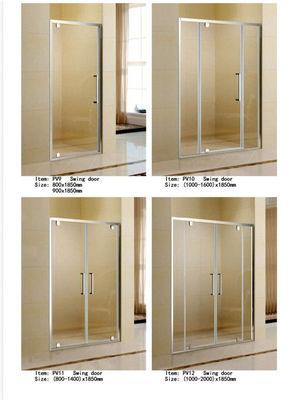 China Double Swing / Folding Shower Door Enclosures Polished Aluminum Rectangle Frame supplier