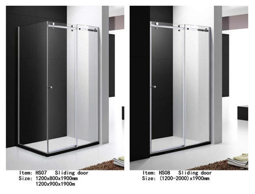 China Tempered Glass Shower Door Enclosures With Top Roller One Side Sliding Door supplier