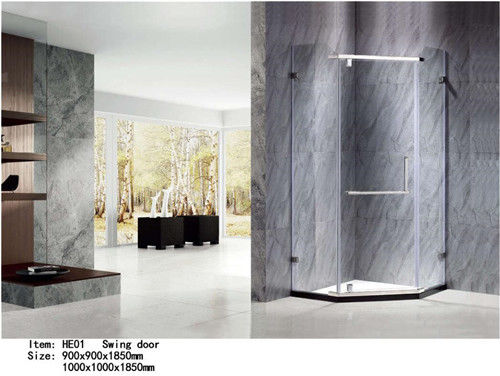 China Borderless Shower Door Enclosures Single Pivot Door Customized Size For Home / Hotel supplier