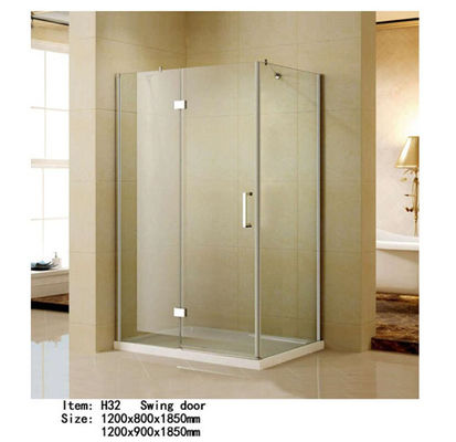 China Rectangle Folding Frameless Glass Shower Enclosures With Stainless Steel Hinges Fixed supplier