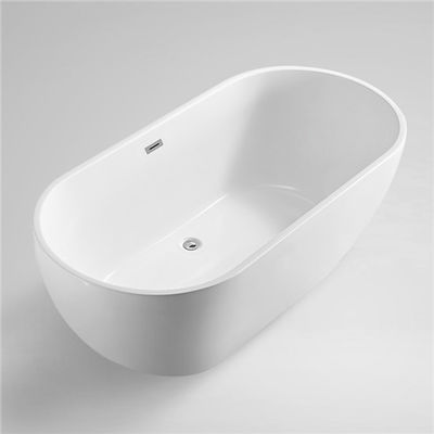 China 280/220L Capacity Pure White Acrylic Bathtub , Anti Rust Acrylic Freestanding Bathtub supplier