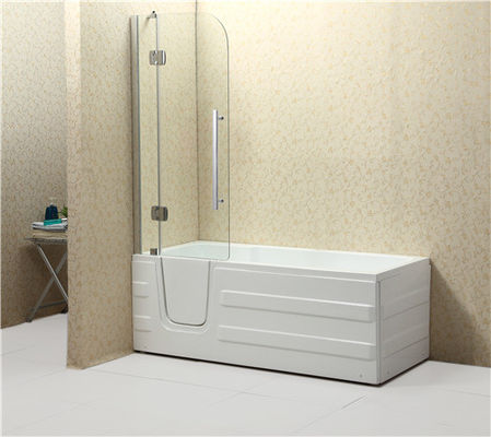 China Weight 65/78KG Corner Walk In Tub , Step In Bathtub With Tempered Glass Screen supplier