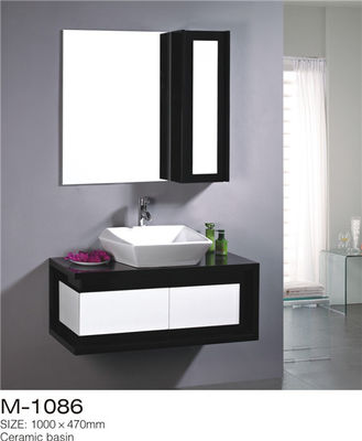 China High Gloss Paint Bathroom Sink Vanity Unit Unique Design With Profile Handle supplier