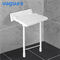 Eldly Waterproof Folding Shower Seat With Legs Max Load 130kg White Color supplier