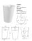 White Cylinder Pedestal Bathroom Sinks , Porcelain Pedestal Sink Depth 120mm supplier