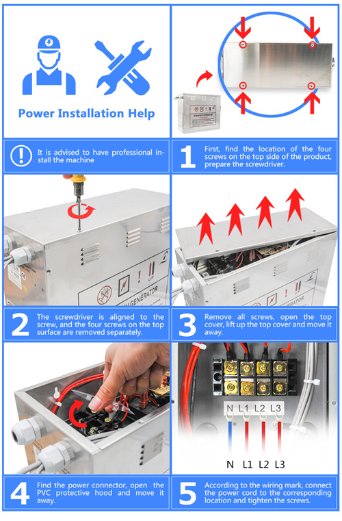 Powerful Steam Room Machine , Steam Room Generator With Auto Drain Valve