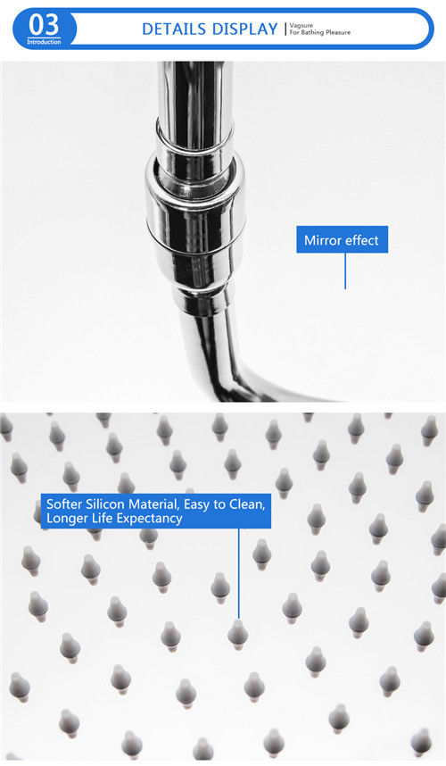 Multiple Size Overhead Rainfall Shower Head High Temperature Resistance