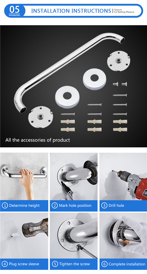 Multi Length Bathroom Fixtures And Fittings Stainless Steel Handles For