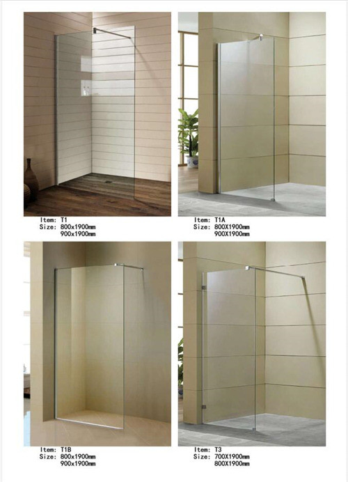 Easy Install Walk In Shower Screen , Frameless Glass Shower Screen With