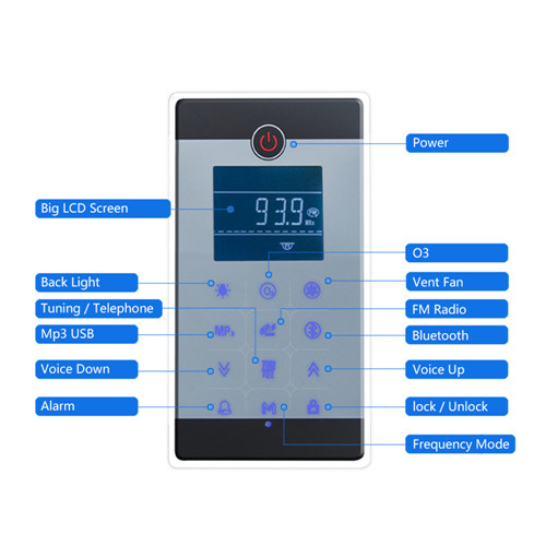 IPX5 Waterproof Steam Shower Control Panel Size 10.1*17.9cm Gross