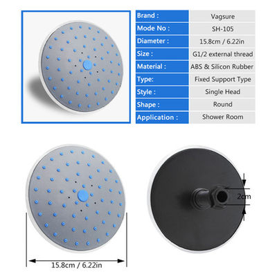 China Ceiling / Wall Mounted Rain Shower Head , 6 Inch Round Rain Shower Head Easy Clean supplier