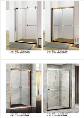 China Two Panel Sliding Glass Shower Doors Glass Thickness 6mm With PVC Waterproof Strip supplier