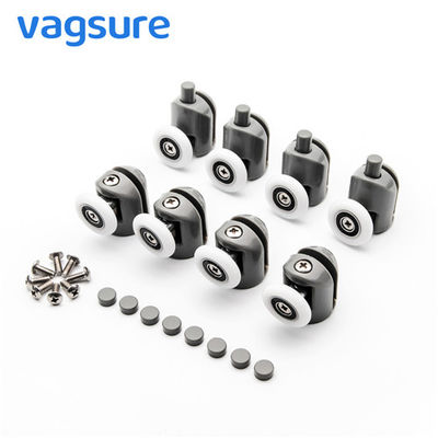 China Height 3.4 / 4.2CM Oval Shower Door Rollers Runners Wheels With Top / Bottom Adjustable supplier