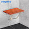 Loading Weight 160KG Fold Down Shower Seat , Relaxing Waterproof Solid Wooden Shower Seat supplier
